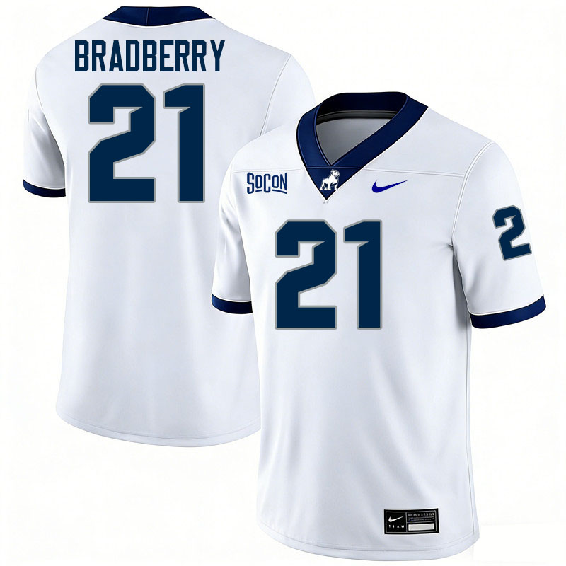 Samford Bulldogs #21 James Bradberry College Football Jerseys,Uniforms-White